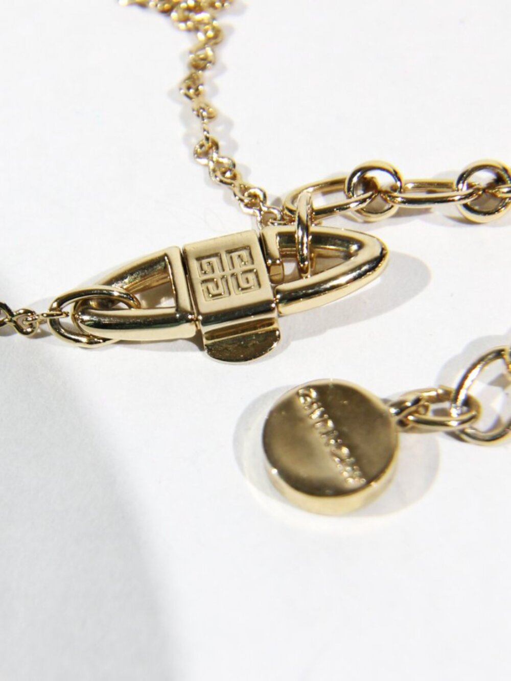 Vintage GIVENCHY Gold-Tone Crystal Y Drop Adjustable Chain Necklace & Earrings - Picture 8 of 10